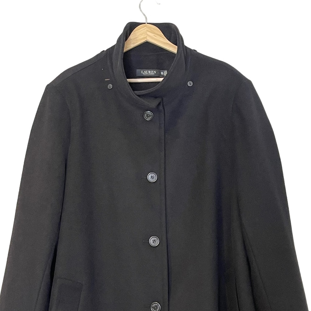 Lauren Ralph Lauren Womens Wool Blend Mock Neck Black Winter Coat Size XXL - Picture 4 of 14
